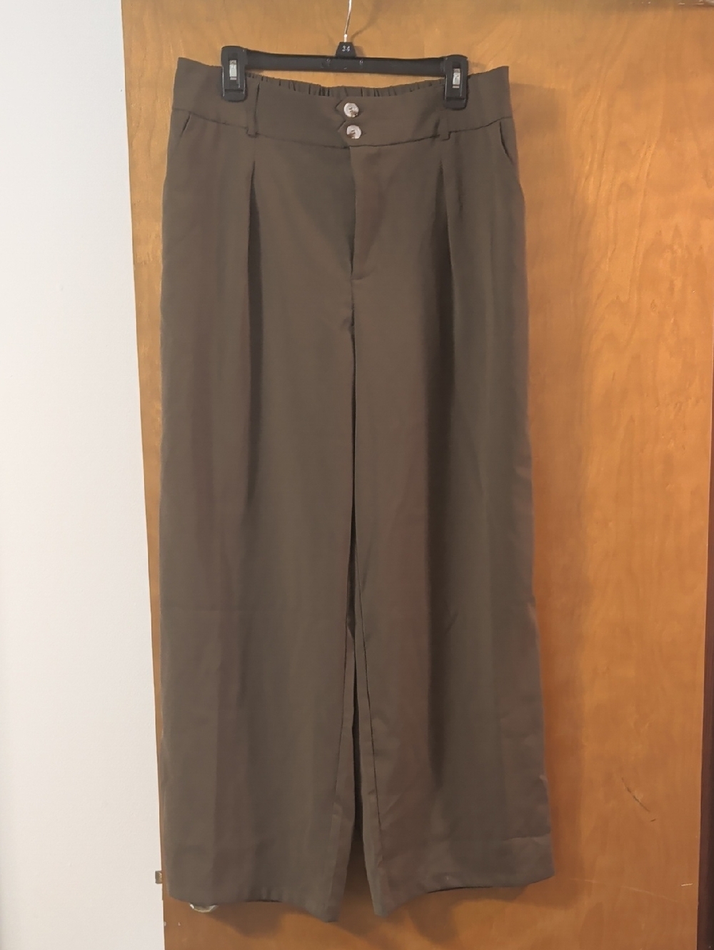 Wide-Leg Women's Dress Pants in Brown
